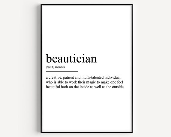 Beautician Definition Typography Art Print