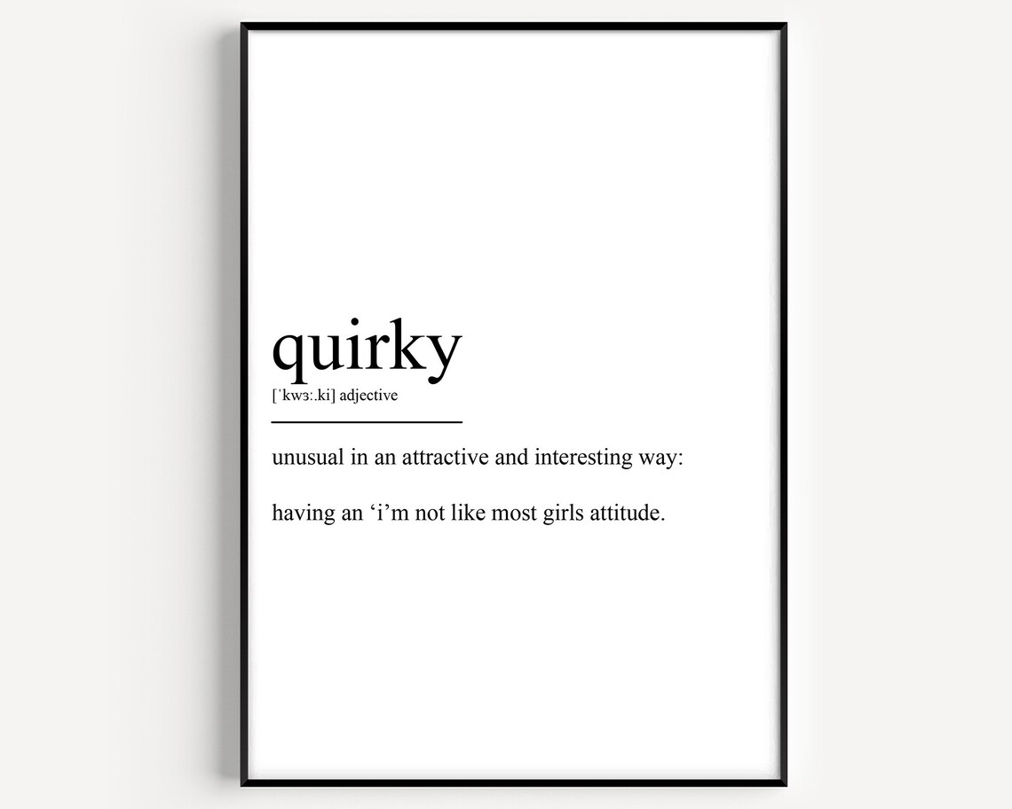 Quirky Definition Print Dictionary Style Black and White Wall Typography