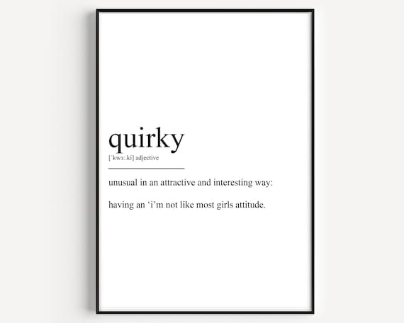 Quirky Definition Print Dictionary Style Black and White Wall Typography