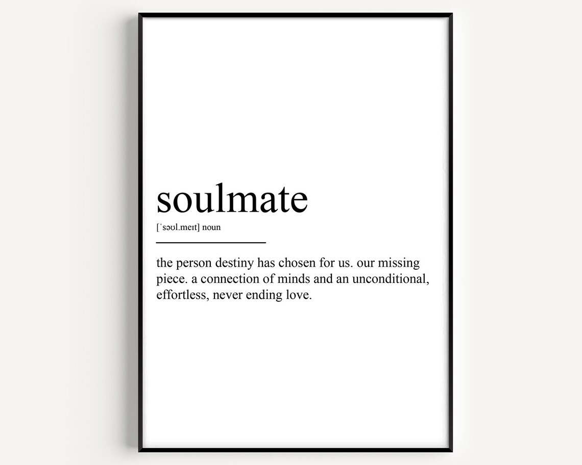 Soulmate Definition Typography Art Print