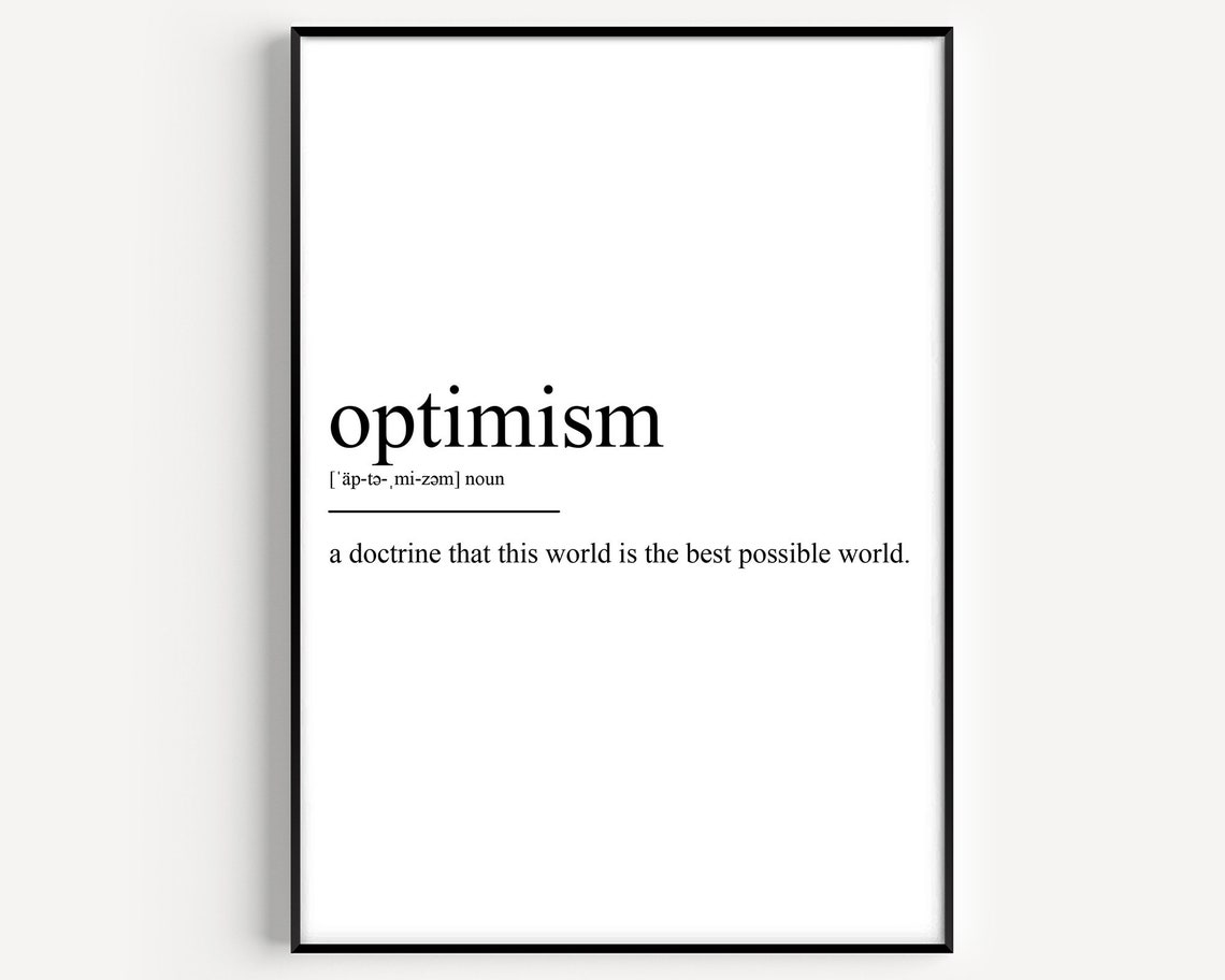 Optimism Definition Poster Print