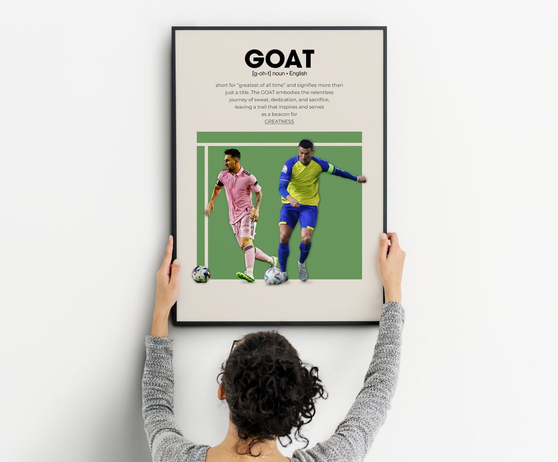 Lionel Messi and Cristiano Ronaldo GOAT Dictionary Definition Poster - Image 2