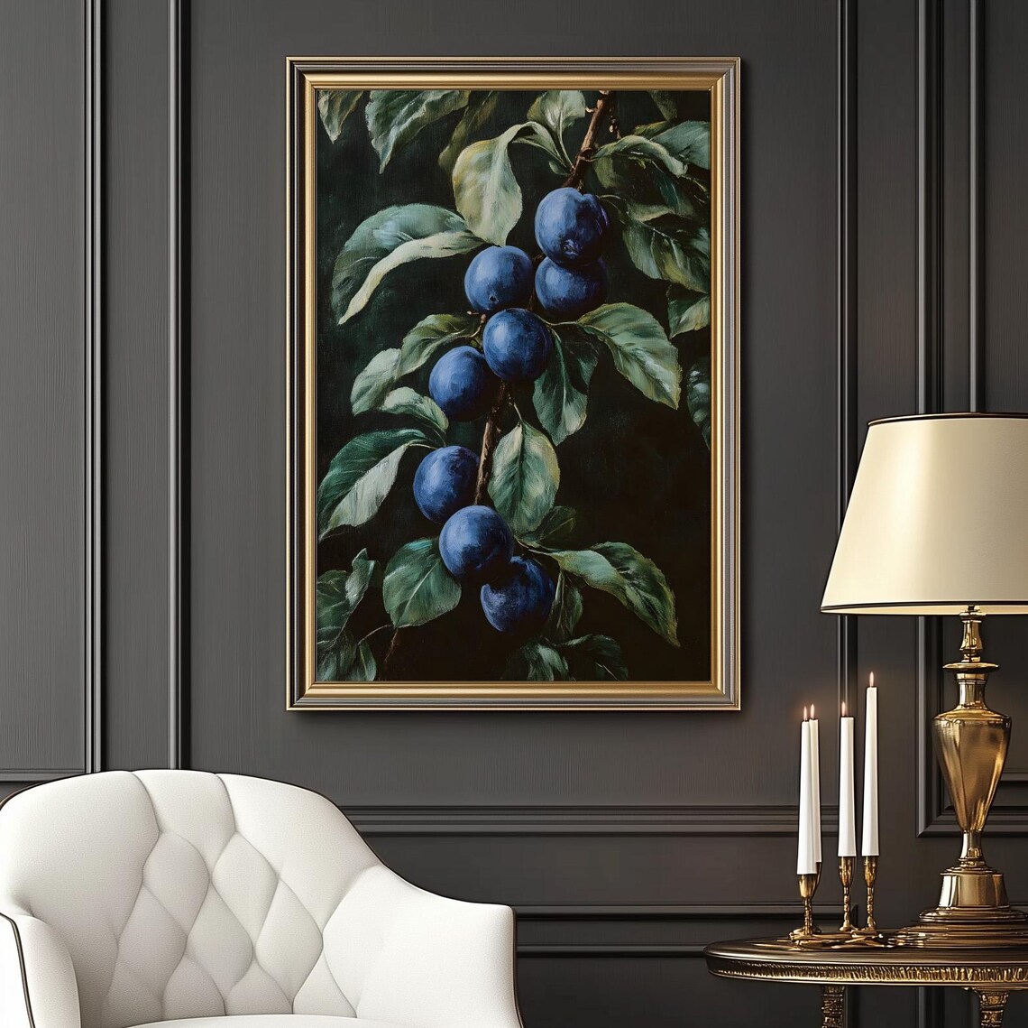 Plums Vintage Botanical Still Life Art Print - Image 2