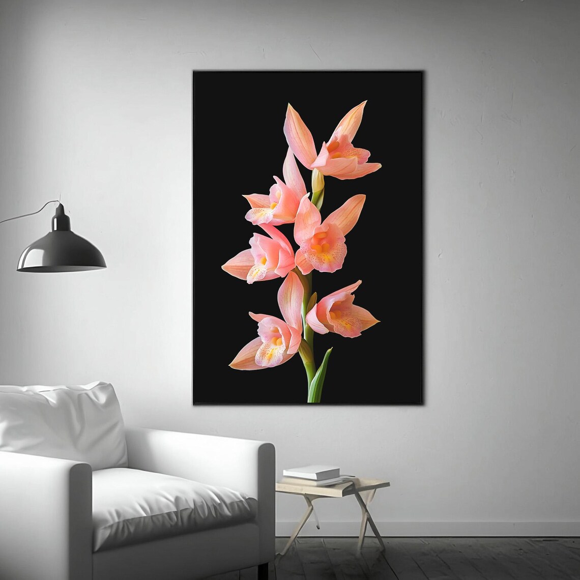 Orchid Floral Botanical Art Print, Minimal Modern - Image 3