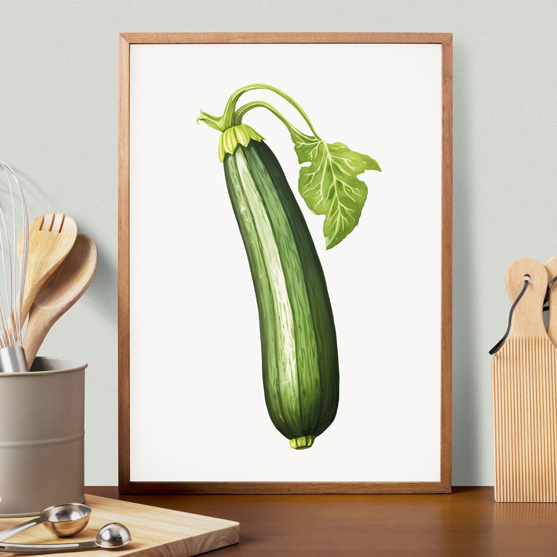 Zucchini Botanical Vintage Kitchen Art Print - Image 3