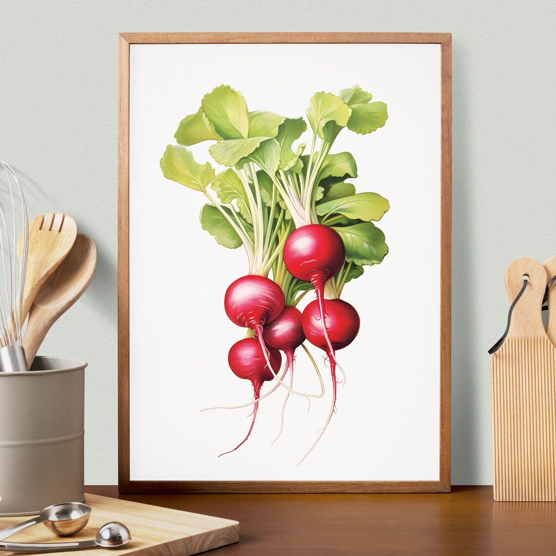 Radish Vintage Minimal Poster, Kitchen Art Print - Image 3