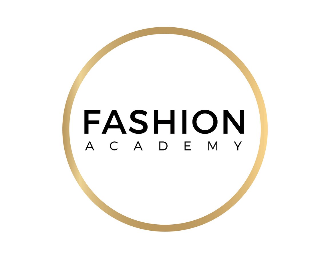 Fashion Academy Bold Black Lettering Gold Ring Circle Logo Poster