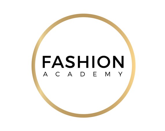Fashion Academy Bold Black Lettering Gold Ring Circle Logo Poster