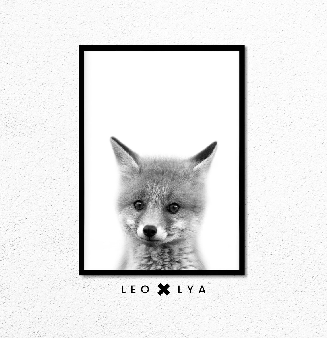 Baby Deer Fawn Black And White Cute Animal Portrait Nursery Wall Art - Image 3