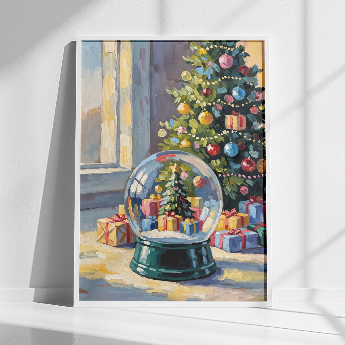 Christmas Wall Art Snow Globe Tree Print Instant