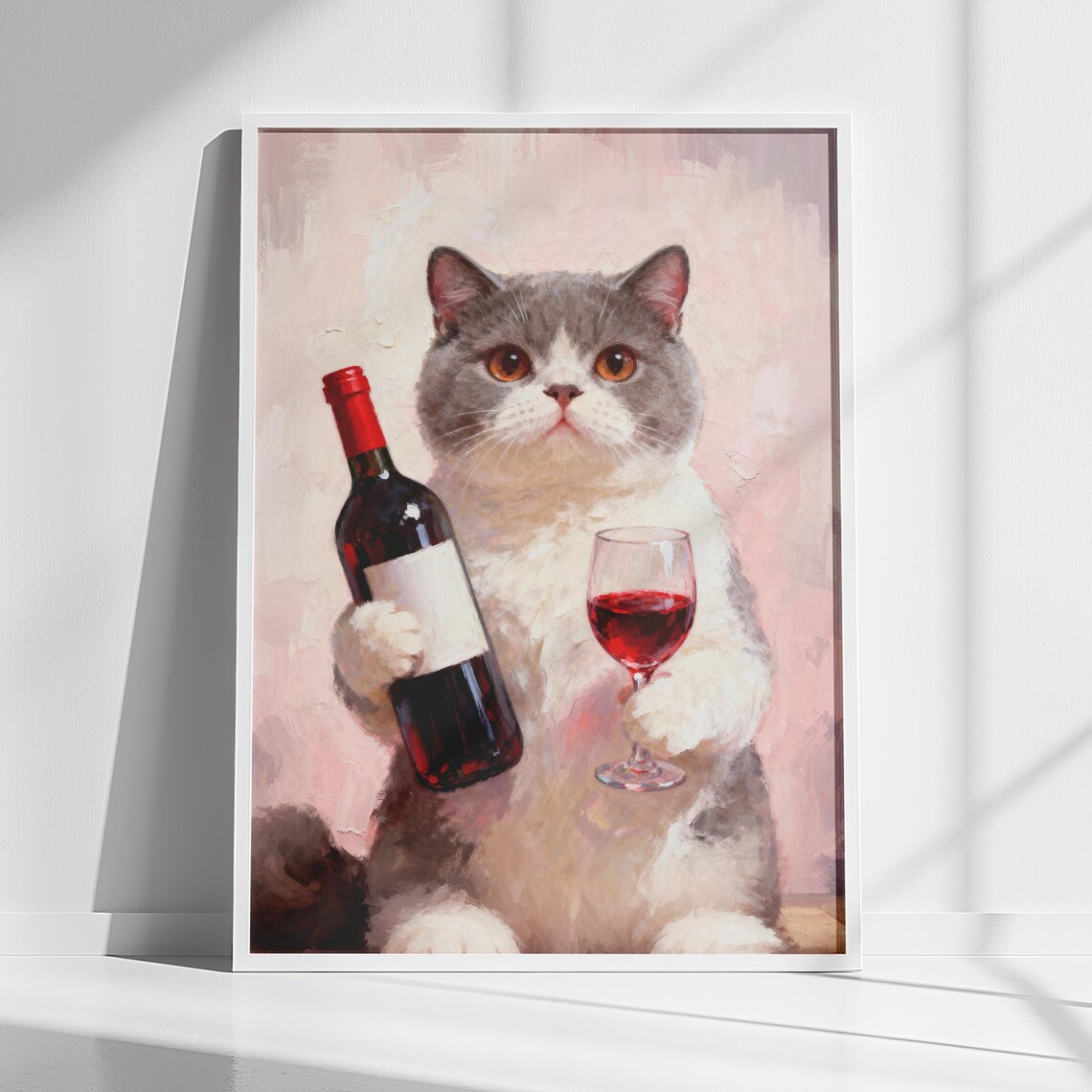 Funny Cat Bar Cart Decor Kitchen Art Print