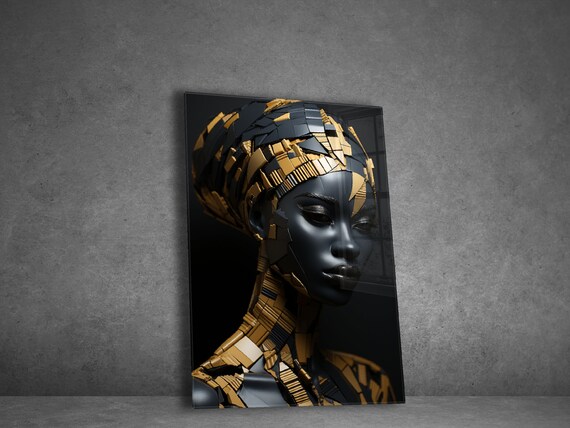 Tempered Glass Wall Art Abstract African Wall Art For Living Room Home Decor Gifts For Her Housewarming Gifts Ethnic Wall Hangings For Gift