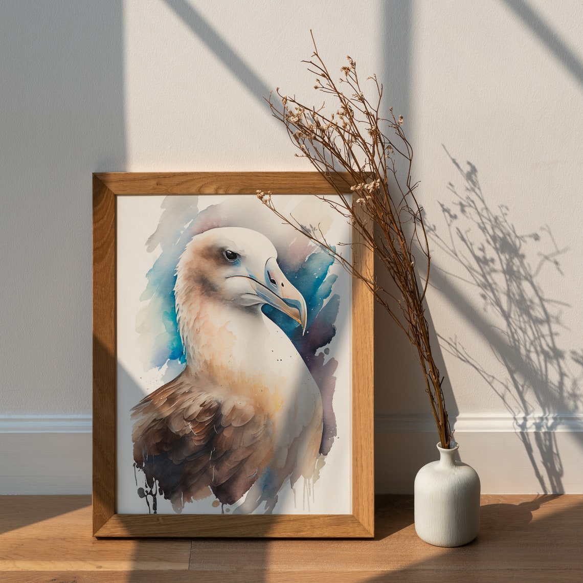 Noble Albatross Seabird Head Portrait Soft Watercolor Ocean Poster - Image 2