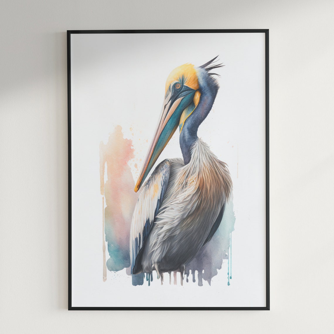 Pelican Wall Art Watercolor Pelican Wall Decor Airbnb Bird Art Watercolor Pelican Art Animal Art Nursery Room Decor Pelican Nursery - Image 2