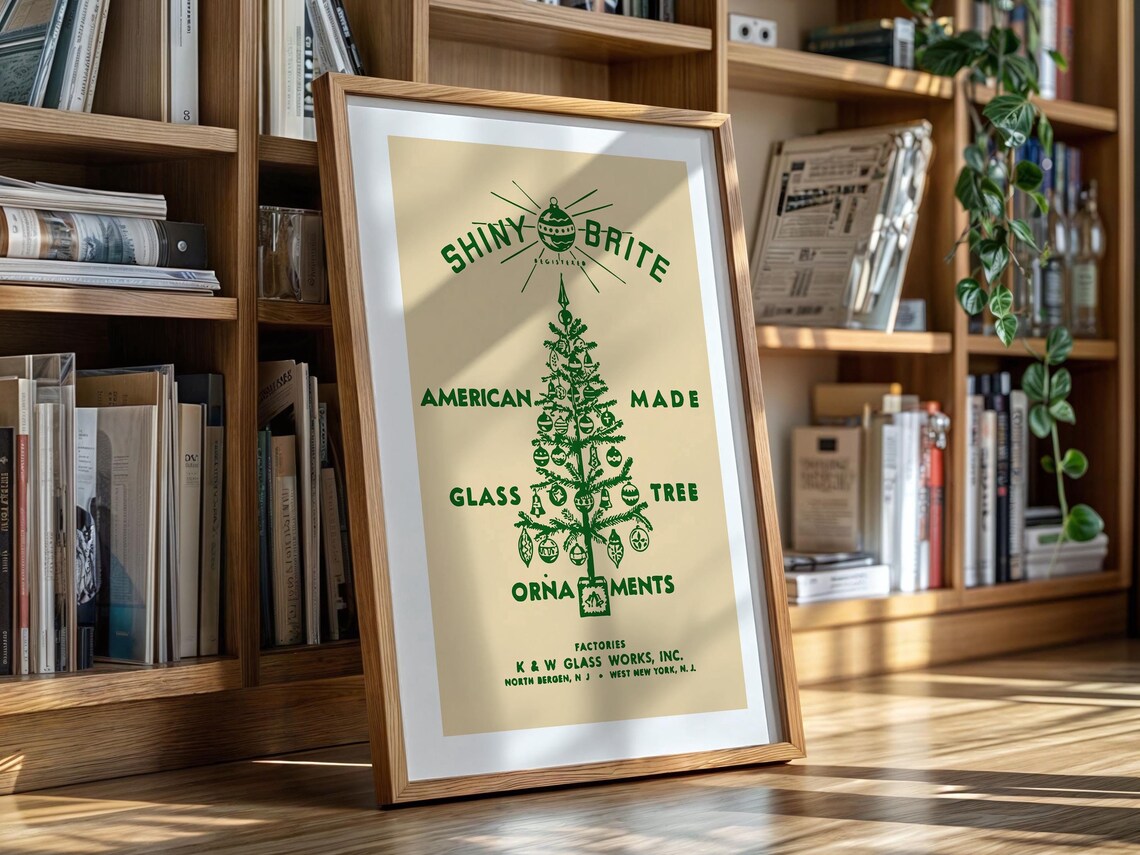 Christmas Ornament Retro Holiday Art Poster