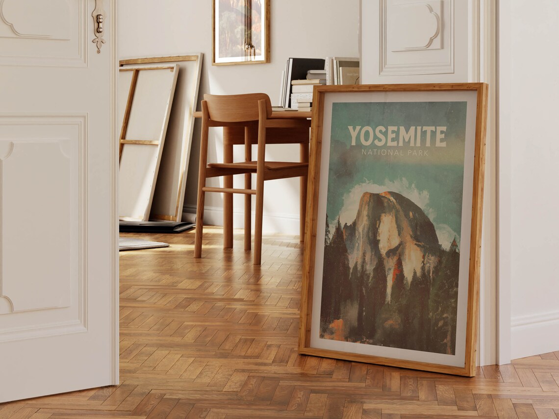 Yosemite Park Vintage Style Travel Poster