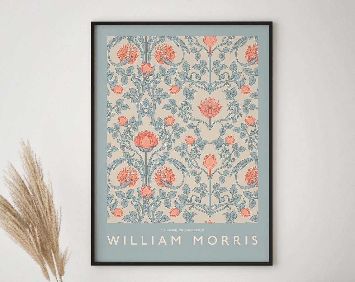 William Morris Coral Floral Pattern Victoria Albert Museum Poster