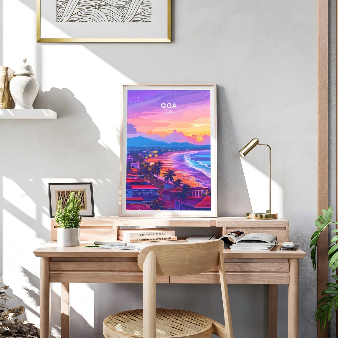 Goa India Pink Sunset Coast Beach Town Resort Travel Poster Art - Image 4