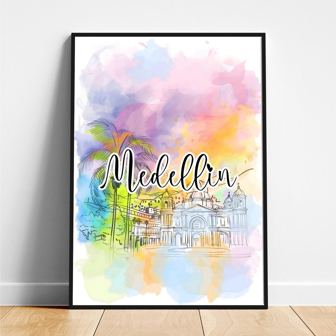 Medellin Travel Print Colombia Poster Modern