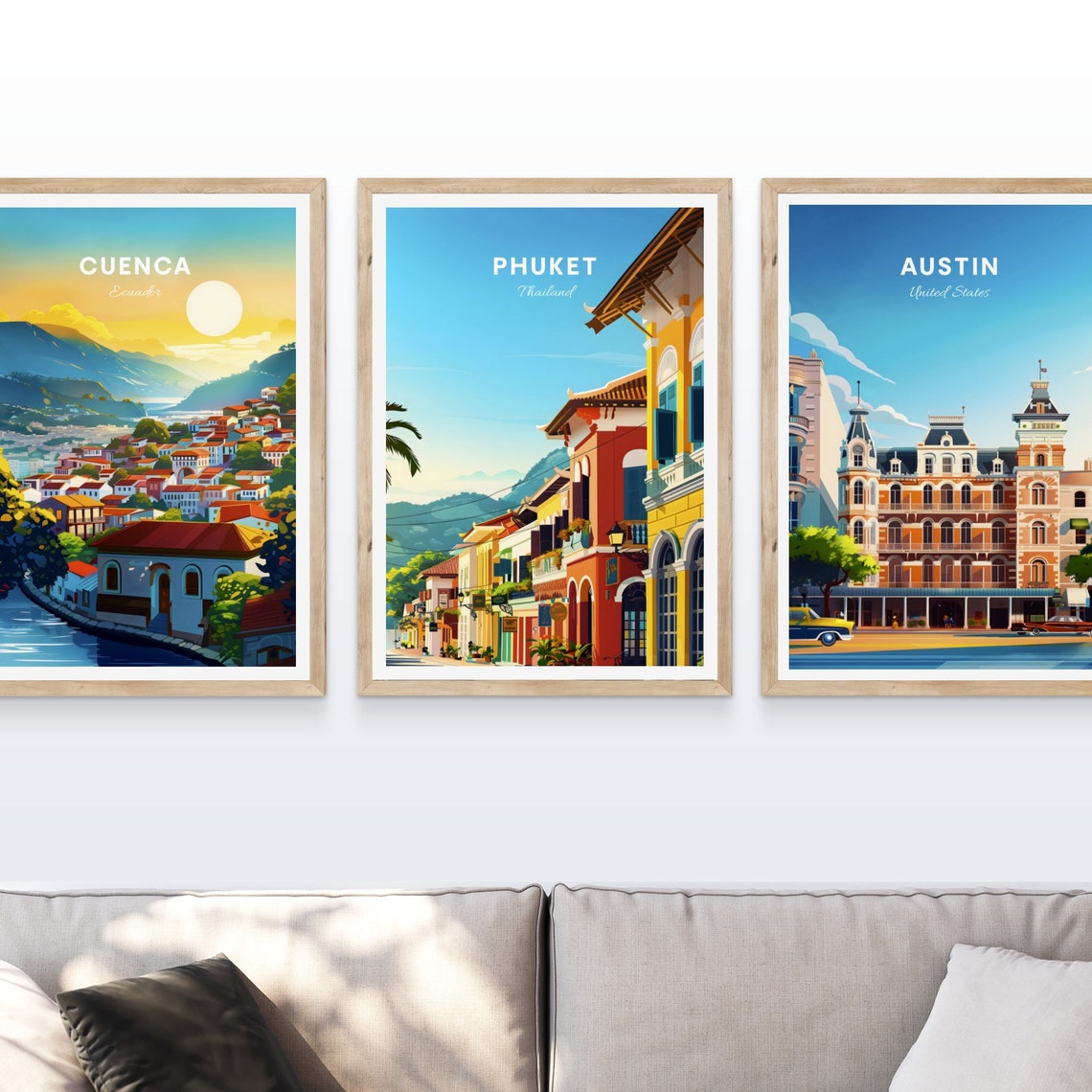 Phuket Thailand Sunny Old Town Street Colorful Shophouses Poster - Image 4