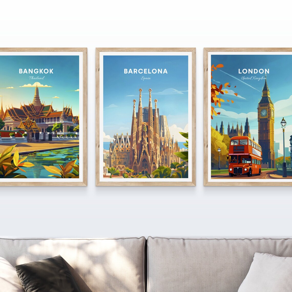 Barcelona Spain Sagrada Familia Cathedral Spires Sunny Poster - Image 3