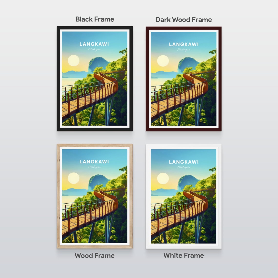Hvar Croatia Starry Night Old Harbor Palm Trees Village Poster - Image 2
