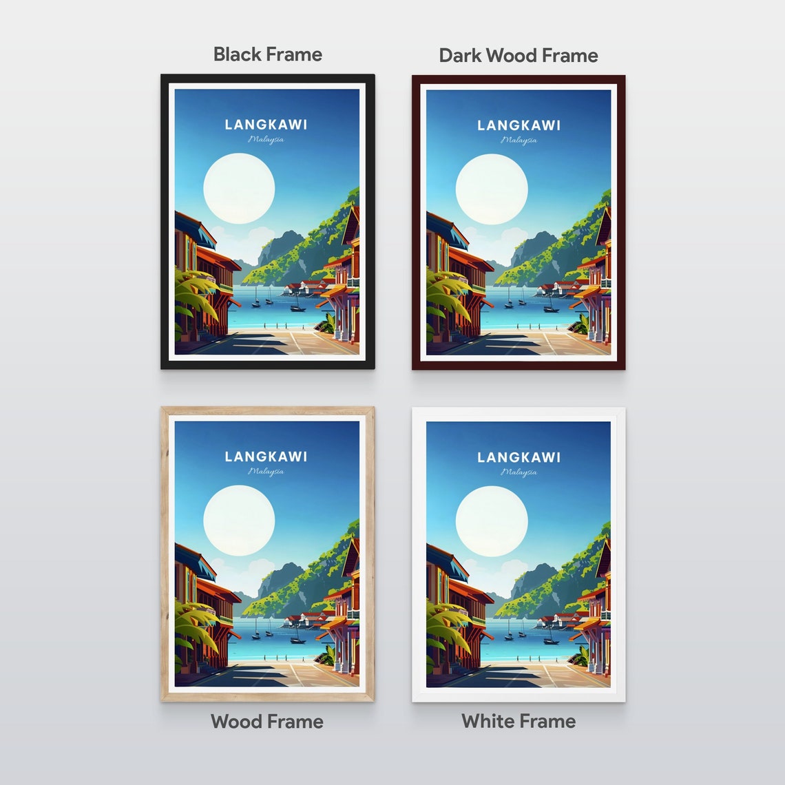 Langkawi Malaysia Winding Sky Bridge Above Sunlit Jungle Poster - Image 2