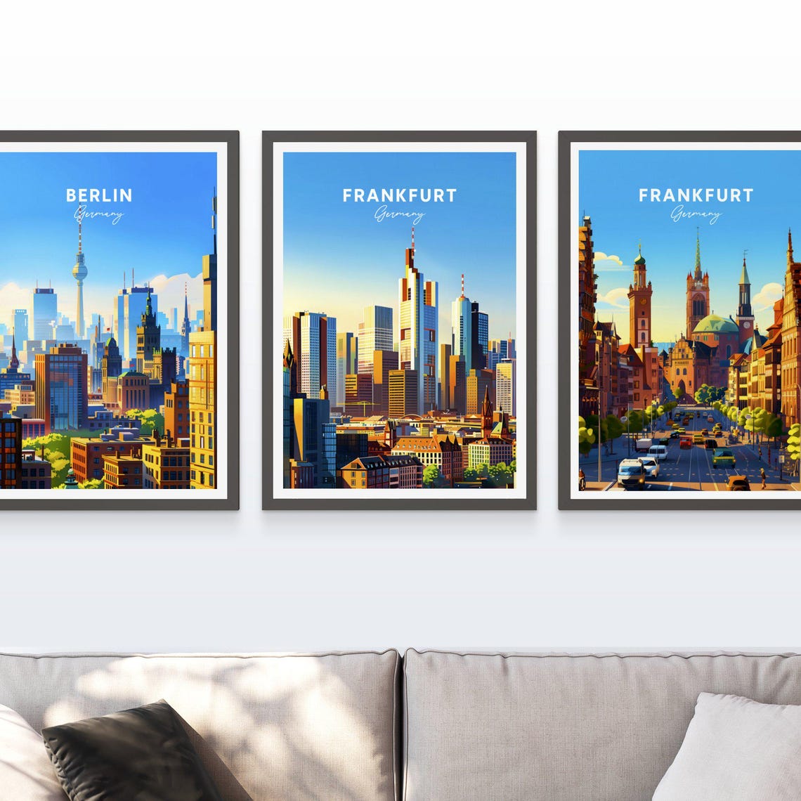 Frankfurt Germany Modern Skyline Skyscraper City View Poster - Image 3