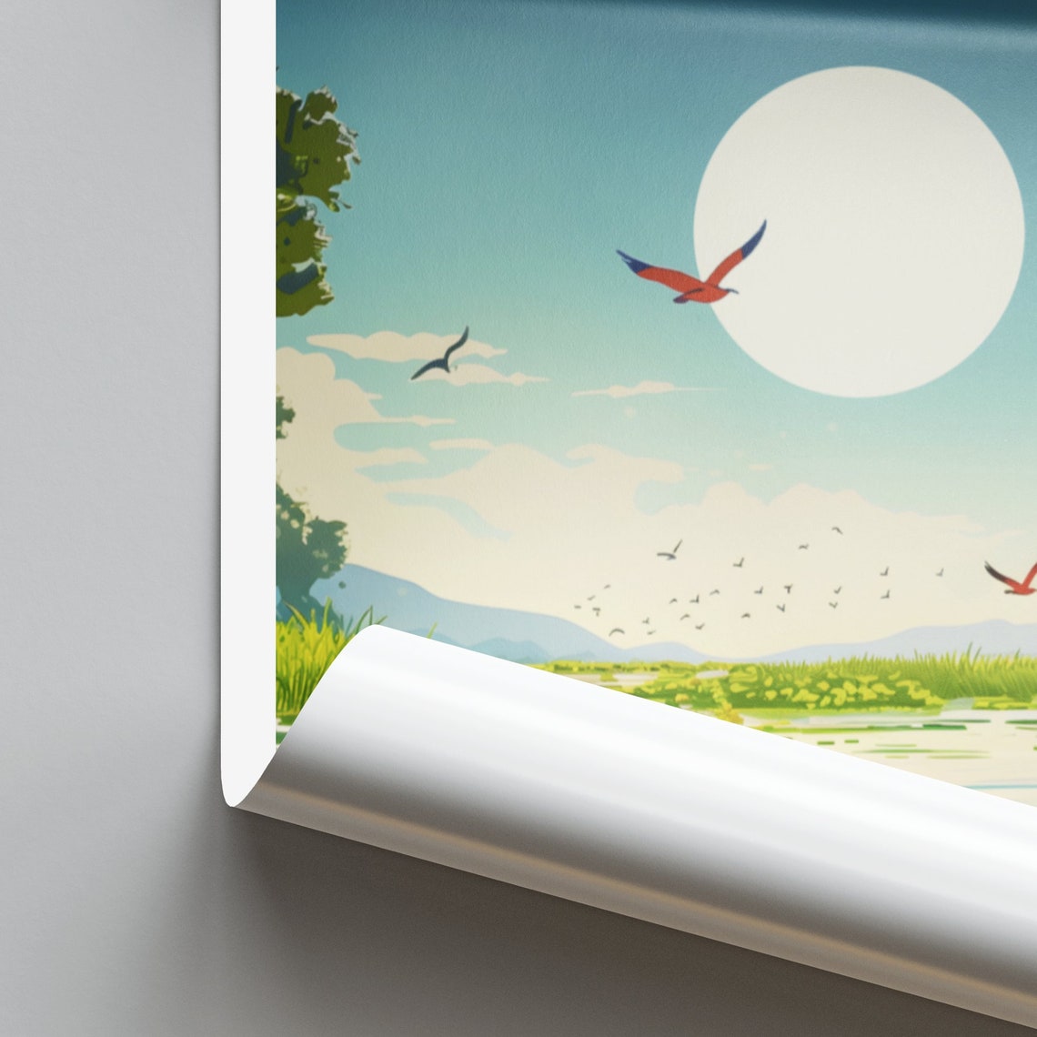 Sacramento Kayak Bow View Lily Pond River Sunny Day View Poster - Image 2