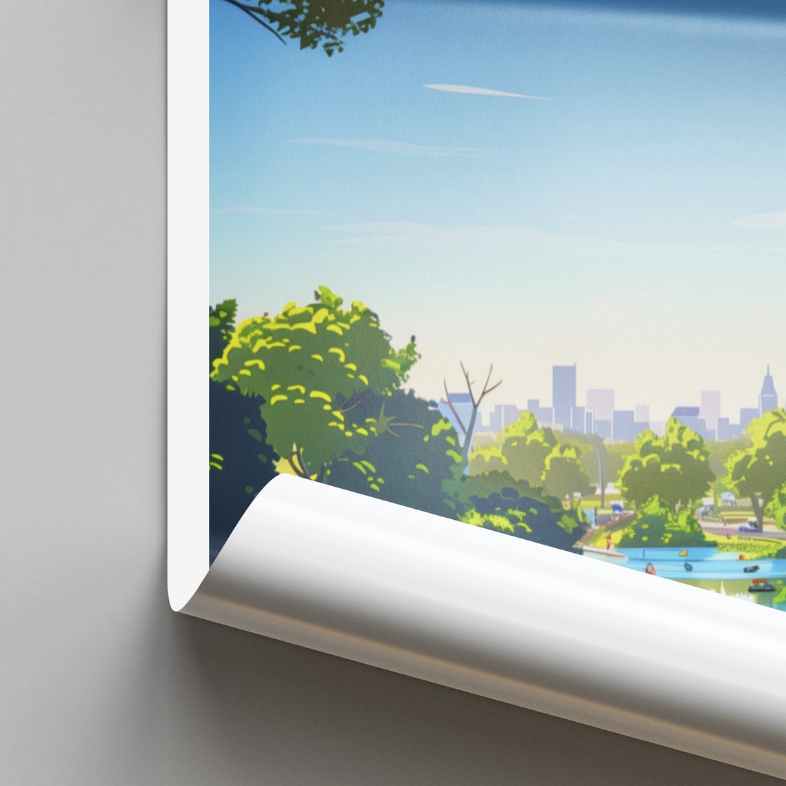 Des Moines Sunny Park Lake Kayakers Summer Day Travel Poster - Image 2