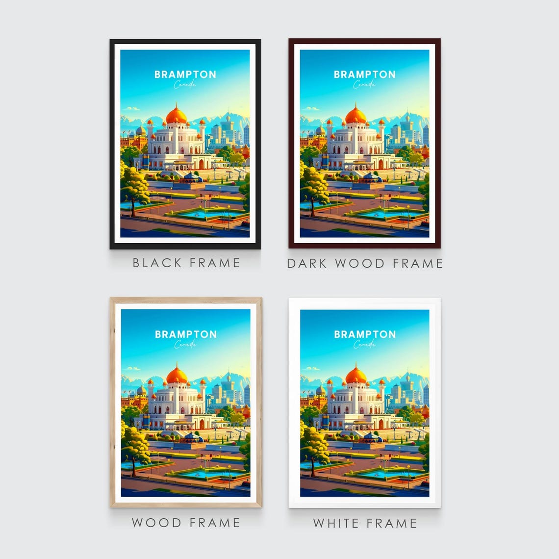 Brampton Canada White Palace Gardens Mountains Day View Poster - Image 3