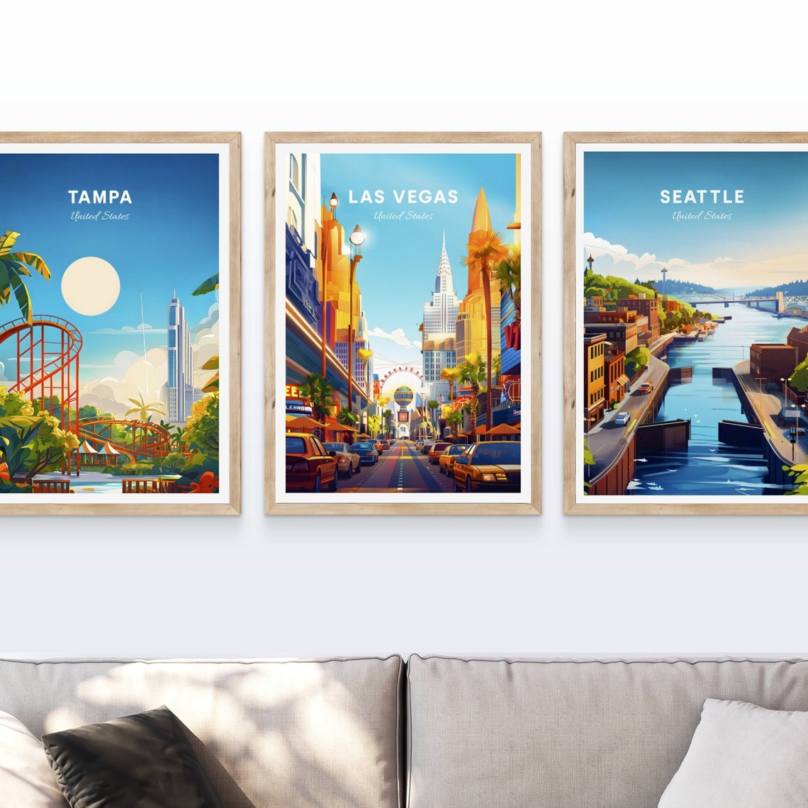 Las Vegas Nevada Daytime Boulevard Towers Wheel Scene Poster - Image 4
