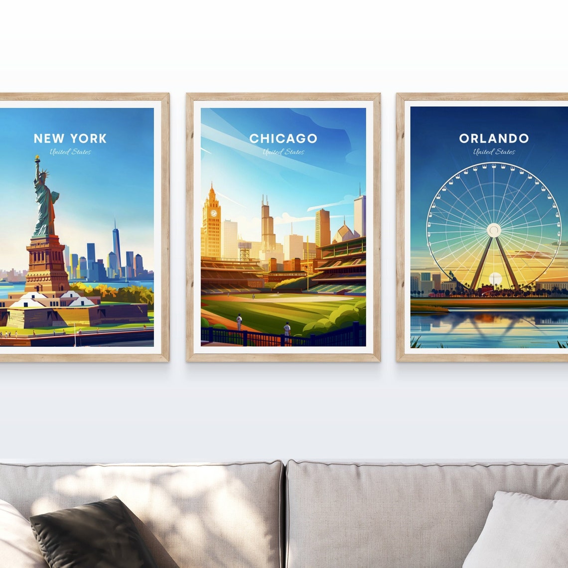 Chicago Illinois Baseball Stadium Skyline Game Day Travel Art Poster - Image 4