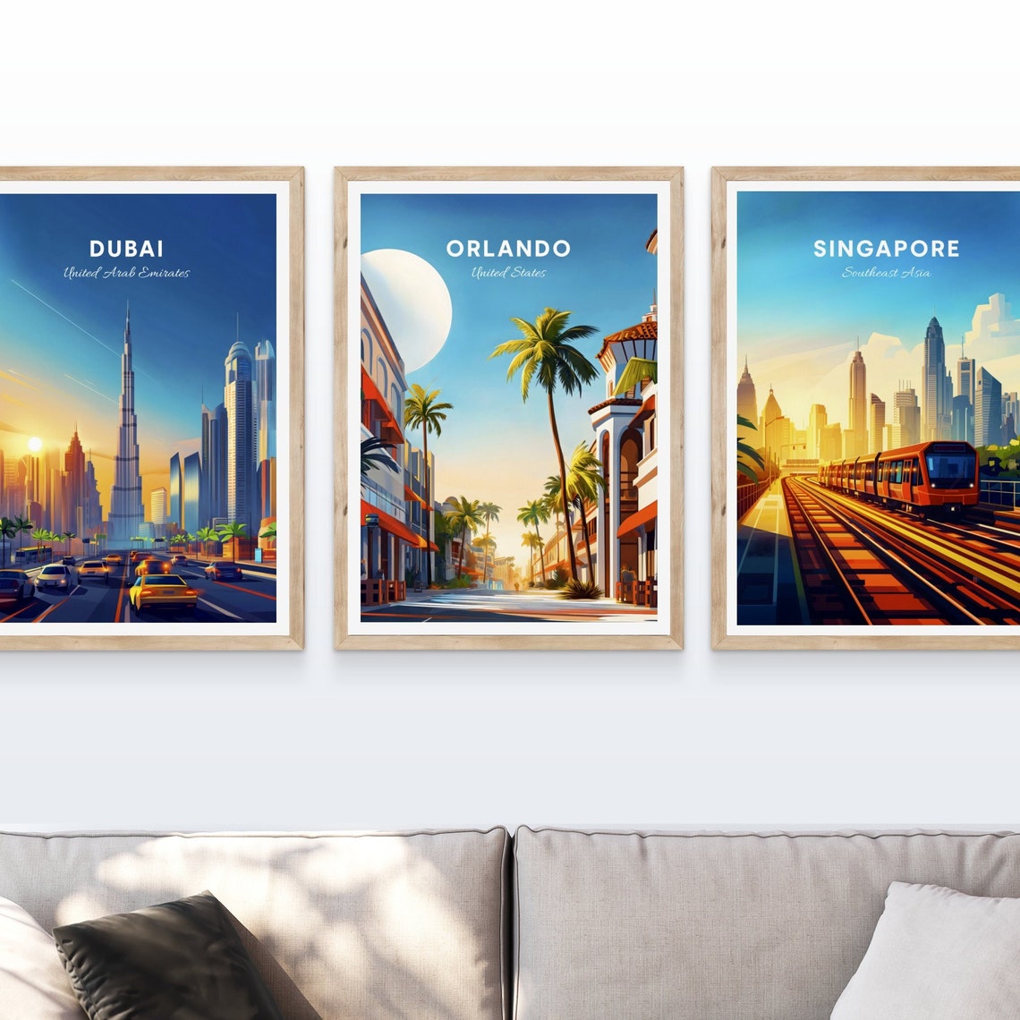 Orlando Spanish Colonial Street Sunny Palm Trees Vintage Travel Poster - Image 4