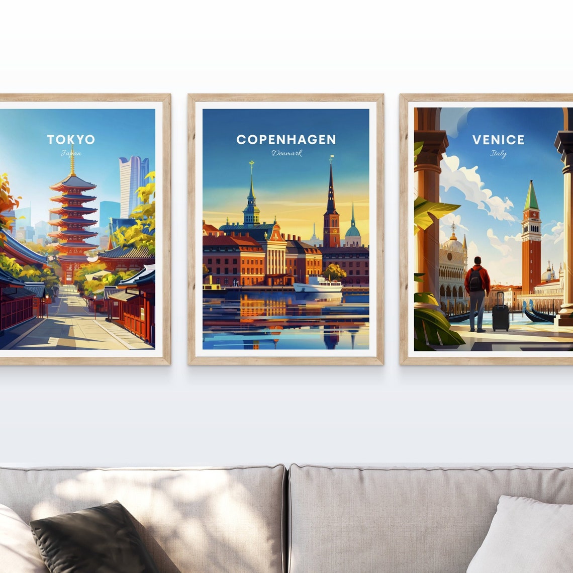 Copenhagen Denmark Sunset Harbor Skyline Evening Travel Poster - Image 4