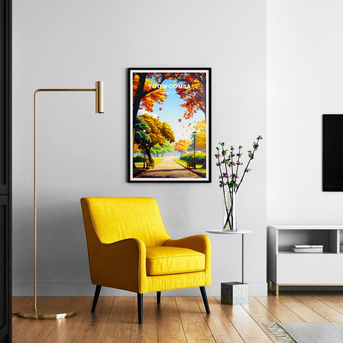Toowoomba Australia Autumn Park Golden Maple Avenue Scene Poster - Image 2
