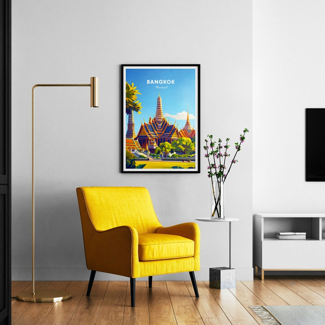 Bangkok Thailand Grand Palace Temple Golden Spires Landmark Poster - Image 2