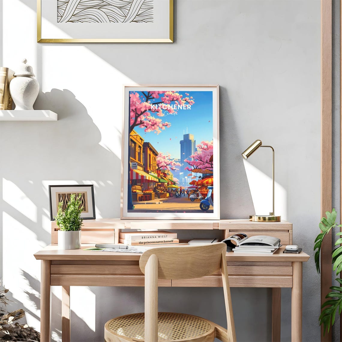 Kitchener Canada Cherry Blossom Market Street Spring Travel Poster - Image 4