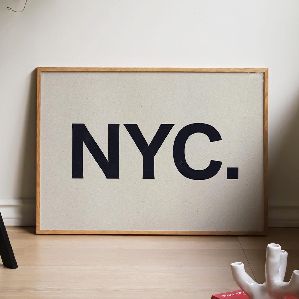 NYC Black Bold Typography Horizontal Modern City Travel Poster