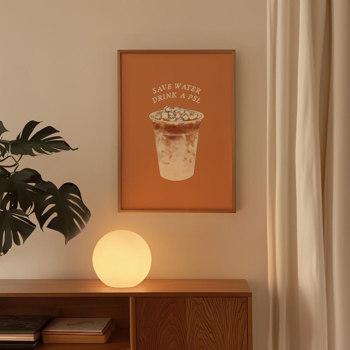 Pumpkin Spice Latte Print Fall Kitchen Wall Art Cute Autumn Decor Trendy Coffee Bar Print Funny Autumn Wall Art 1 Print - Image 3