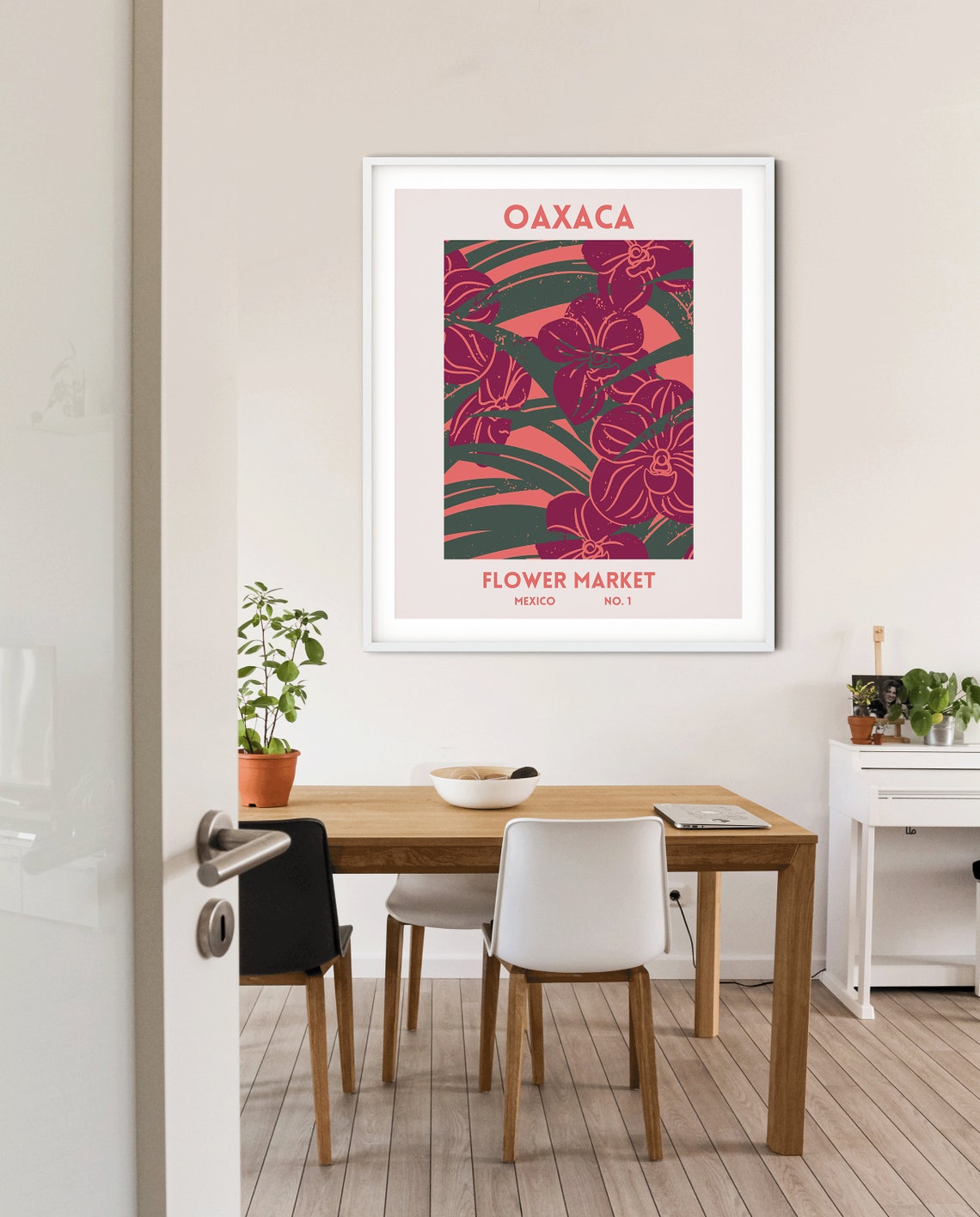 Oaxaca Mexico Flower Market No 1 Magenta Orchid Floral Art Print - Image 2