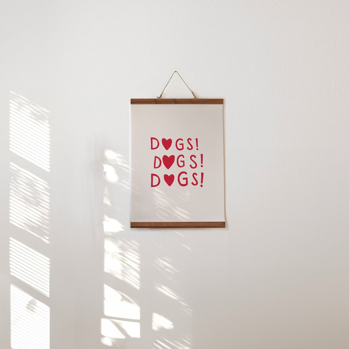 Playful Red Heart Dogs Typography Funny Dog Owner Gift Poster - Image 3