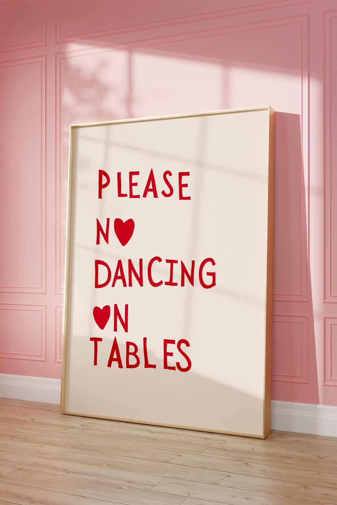 Please No Dancing On Tables Funny Red Heart Kitchen Wall Poster - Image 2