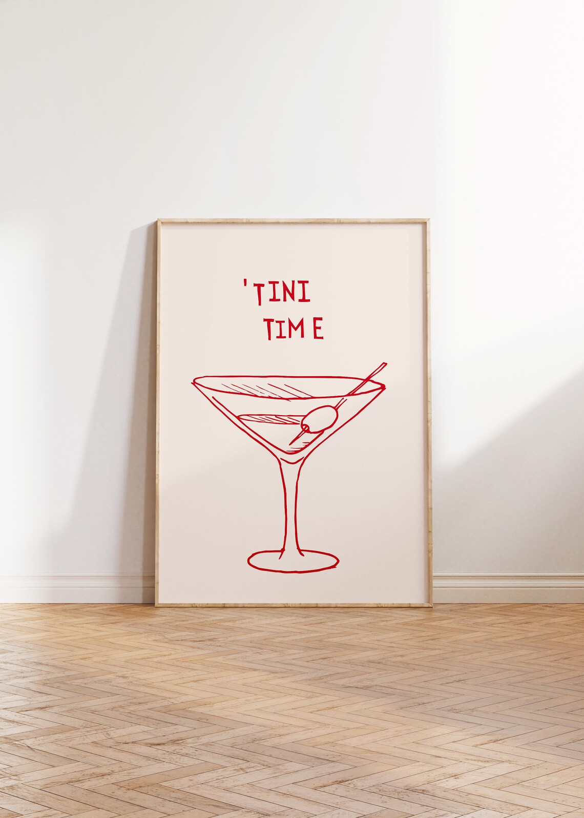 Martini Minimalist Cocktail Poster, Bar Cart Art Print - Image 2