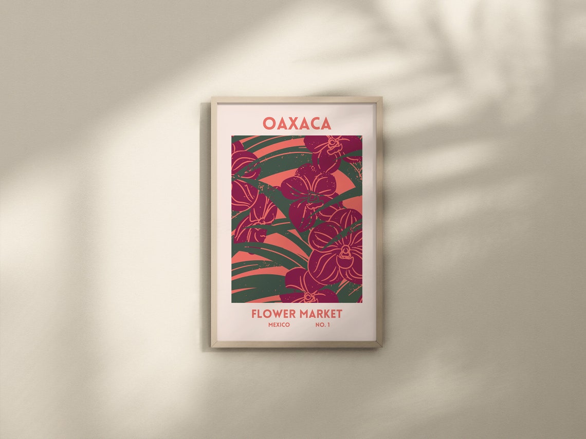 Oaxaca Mexico Flower Market No 1 Magenta Orchid Floral Art Print - Image 3