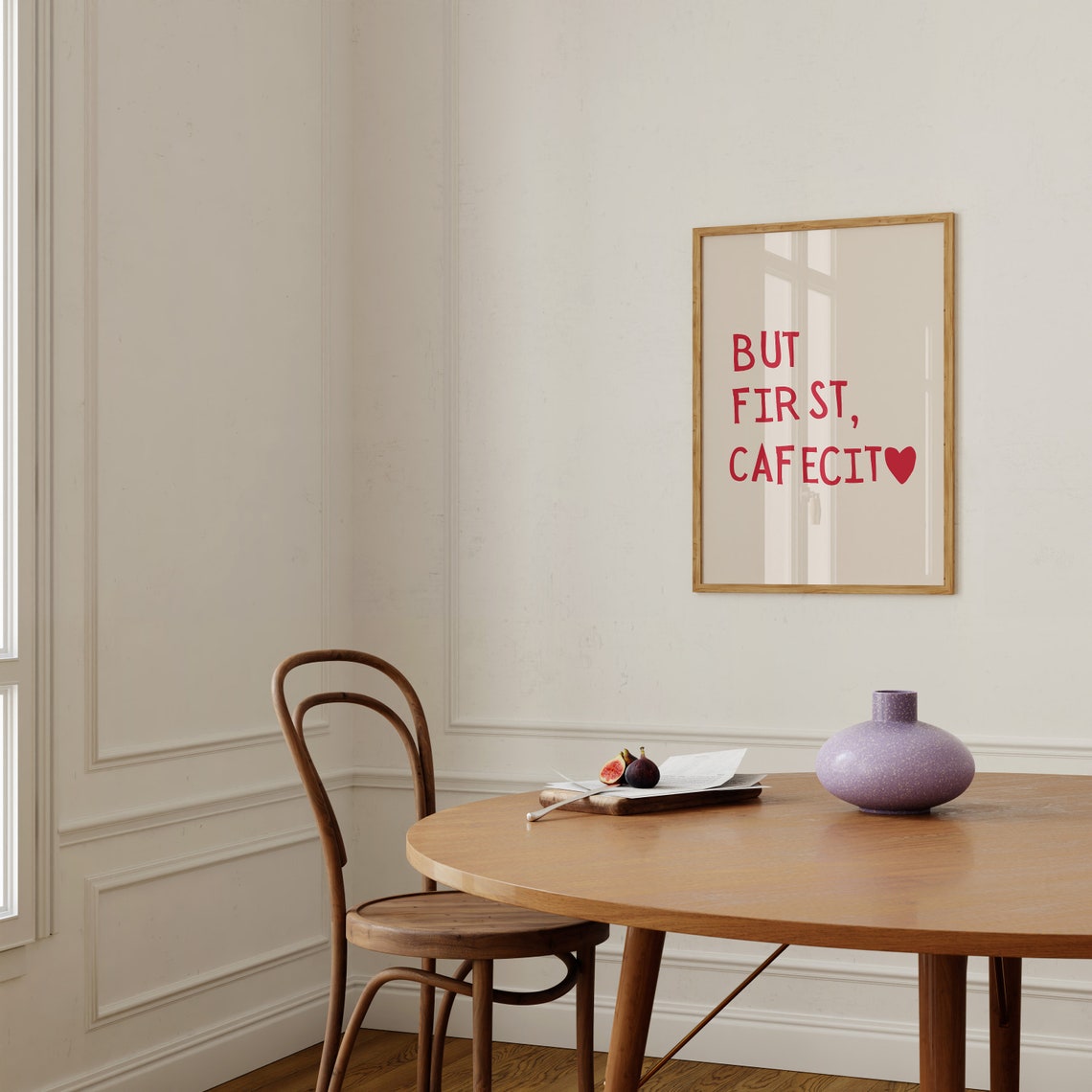 But First Cafecito Red Heart Coffee Typography Kitchen Poster - Image 2