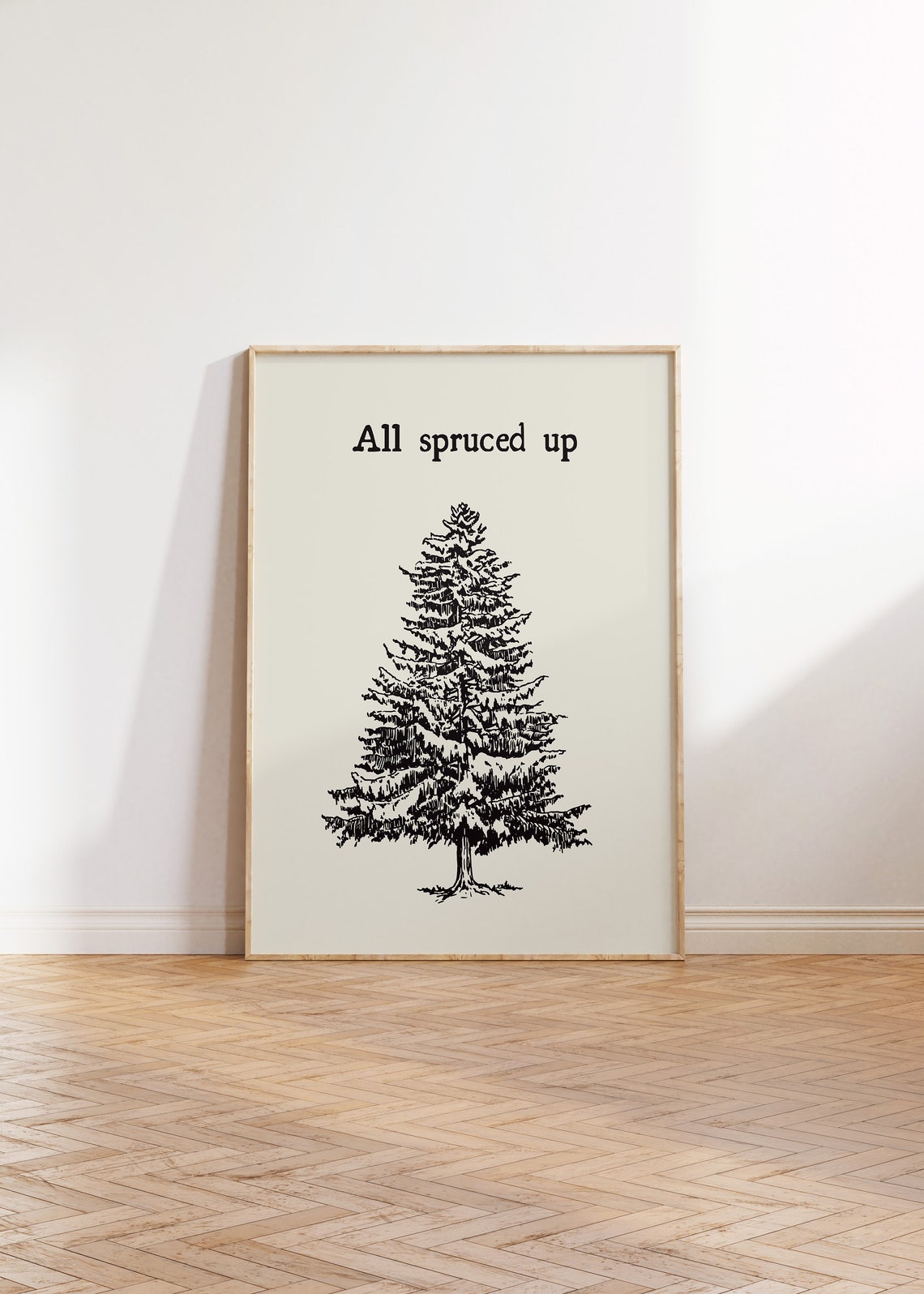 All Spruced Up Vintage Spruce Tree Funny Christmas Quote Poster - Image 3