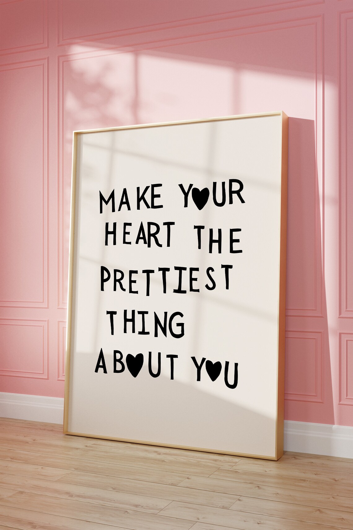 Minimalist Heart Quote Poster, Feminine Wall Decor - Image 2