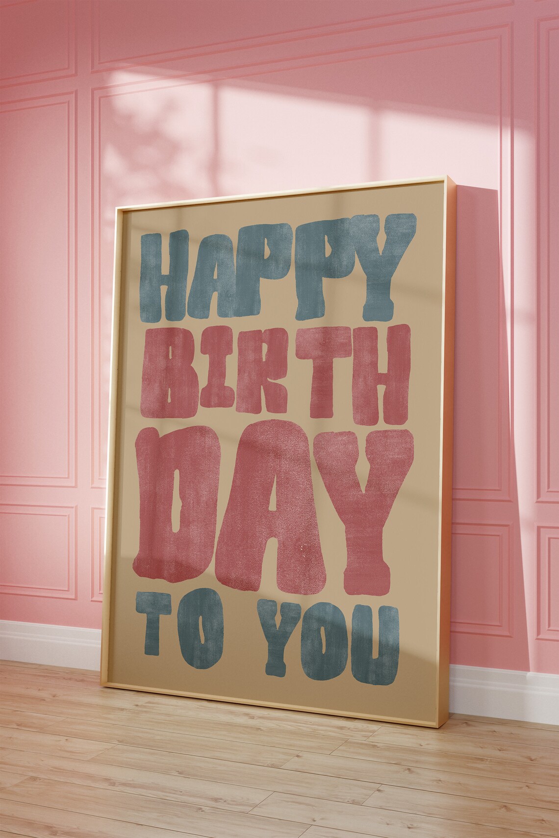 Happy Birthday Retro Typography Art Print - Image 3