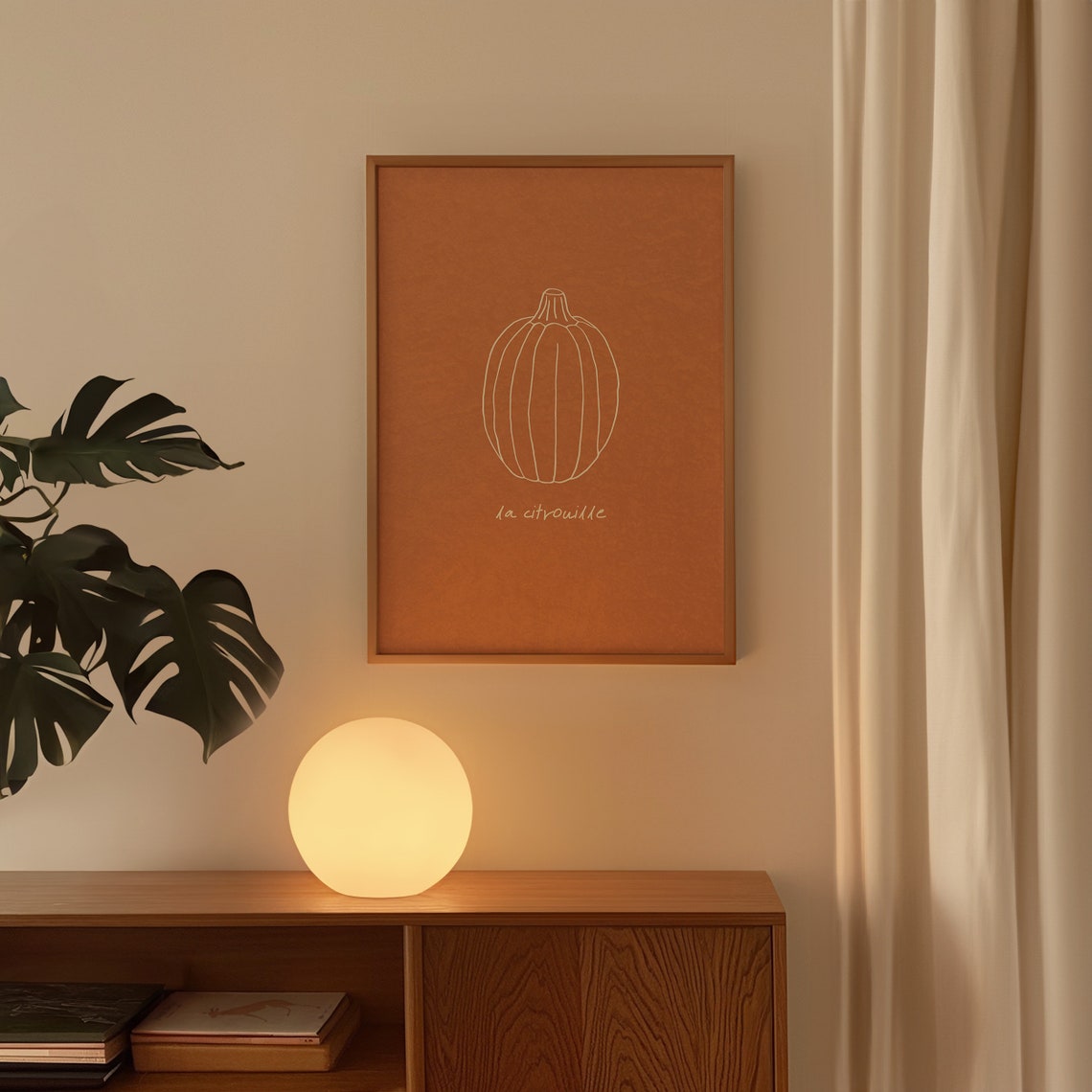 La Citrouille French Pumpkin Line Art Minimalist Fall Decor Poster - Image 4